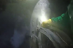 济源消防水池堵漏现场
